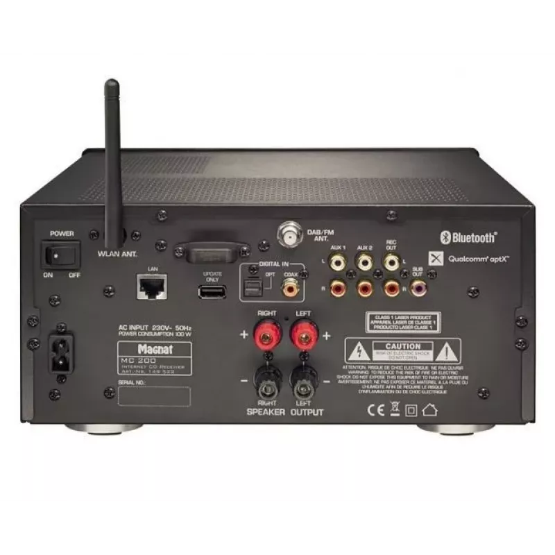 Wzmacniacz stereo MAGNAT MC-200 z Bluetooth 5.0, Wi-Fi, DAB+ i wejściem gramofonowym MM