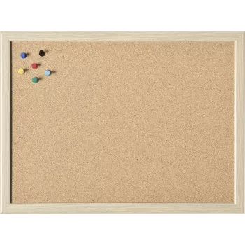 Tablica korkowa MAGNETOPLAN HOLTZ z drewnianą ramą 800 x 600 mm, naturalny korek, tablica ścienna na notatki, przypomnienia i zdjęcia (121923)