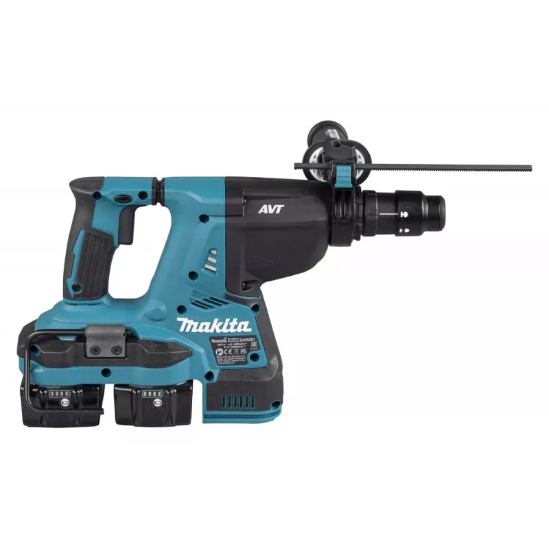 Makita DHR281PT2J 36V (2x18V) Bezszczotkowy Wiertarko-młot SDS-Plus z 2 bateriami 5.0Ah, dwugniazdową ładowarką i walizką Makpac
