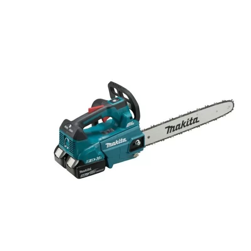Makita DUC406PT2B 36V Akumulatorowa Piła Łańcuchowa z Uchwytem Górnym 40cm (16 inch) z 2x 5.0Ah Bateriami i Podwójną Ładowarką