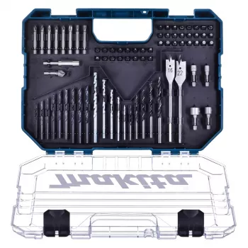 Makita ME-15126 Akumulatorowy młotowiertarko-wkrętarka 18V LXT w zestawie z 70-częściowym zestawem bitów, 2 akumulatorami, ładowarką i twardą walizką