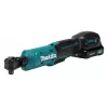 Makita WR100DSA 12V CXT Bezprzewodowy klucz grzechotkowy 1/4 cala i 3/8 cala, 47,5 Nm, bateria 2,0 Ah, ładowarka, oświetlenie LED