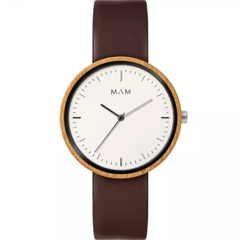 MAM MAM650 Zegarek Unisex 39mm Drewno Hebanowe i Stal Nierdzewna