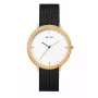 MAM MAM687 Zegarek Unisex 39mm z Drewna Tekowego z Czarnym Skórzanym Paskiem