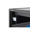Manhattan 12-bay USB-C szafka ładująca do laptopów na kółkach, 65W na port, 780W łącznie, stal, czarny, kable UK i EU, wnęki 395x32,5x290mm