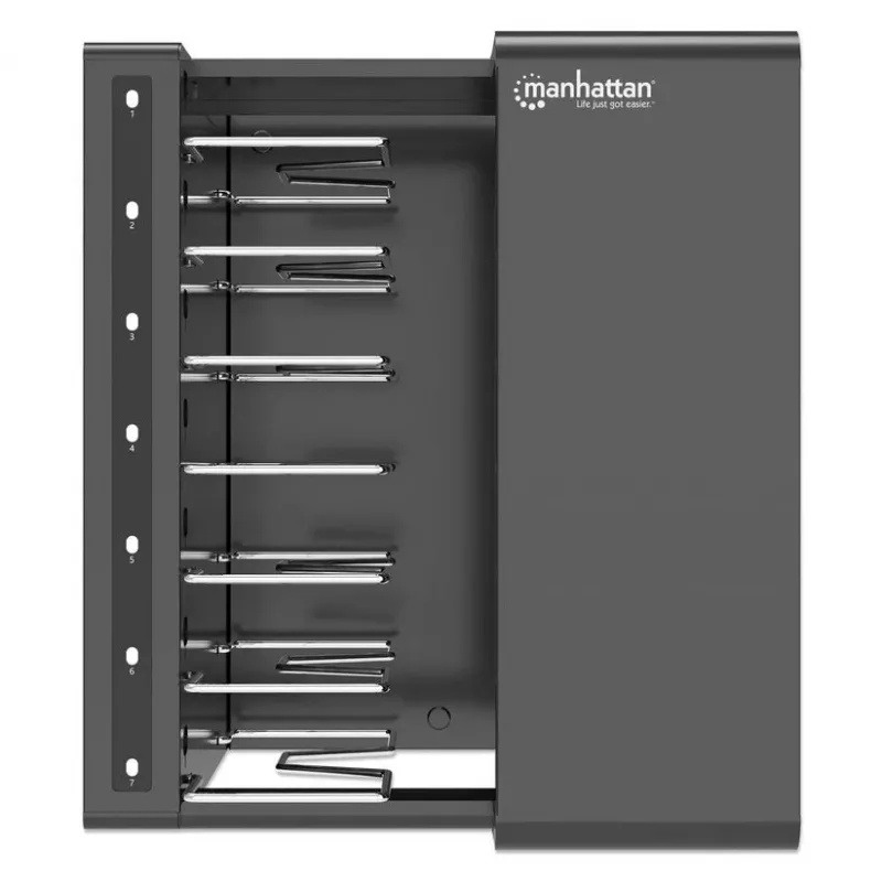 Manhattan Szafa Ładująca 16-Bay USB-C do Laptopów, 65W na Port, Zamykany Wózek Stalowy, Wtyczki UK i EU