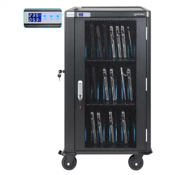 Manhattan Wózek/szafa do ładowania 30 laptopów przez zasilacz AC (EU) - zamykana stalowa szafa, 220-240V, 2300W, wtyk CEE 7/7, przewód 3m, 4 kółka