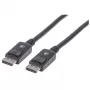 Manhattan DisplayPort 1.2 Cable, 4K@60Hz, 2m, Męski-Męski, z Zatrzaskami, W pełni Ekranowany, Czarny, Dożywotnia Gwarancja, Polybag