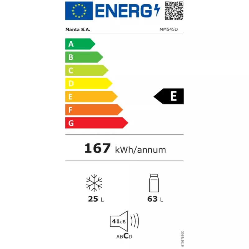 Manta MM545DBK Lodówka 88L Czarna