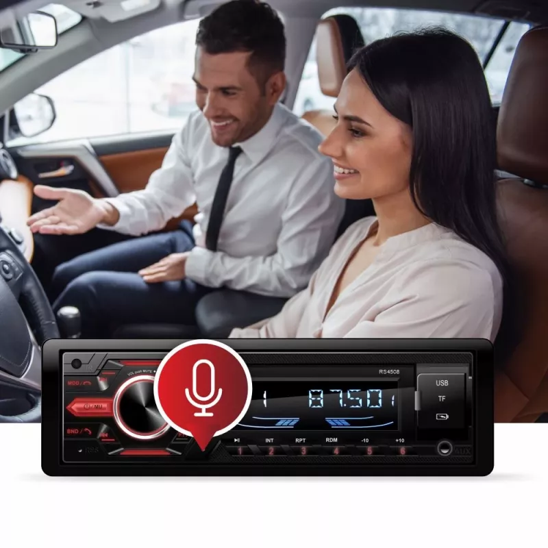 Manta RS4508 Ottawa 1-DIN Radio Samochodowe z Tunerem FM, USB, SD Card, AUX, 4x40W, Biały Wyświetlacz LCD, Niebieskie Podświetlenie