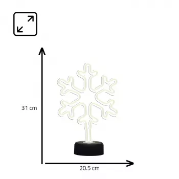 Manta SNL84WH LED Ozdobna Lampa Śnieżynka, Zimna Biel, Zasilana Bateryjnie, Wisząca, Plastikowa, Biała, 200 mm