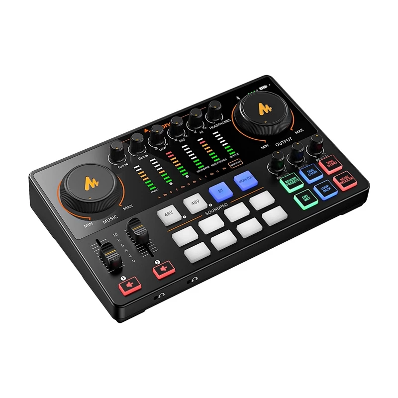 Maono AME2 GEN2 Karta dźwiękowa USB-C – 2 wejścia combo XLR/TRS, zasilanie phantom +48V, praca na baterii