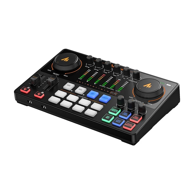 Maono AME2 GEN2 Karta dźwiękowa USB-C – 2 wejścia combo XLR/TRS, zasilanie phantom +48V, praca na baterii