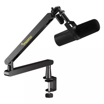 Maono BA92 Boom Arm (Czarny) - Regulowane ramię mikrofonowe nożycowe z zaciskiem biurkowym i mocowaniem grommet