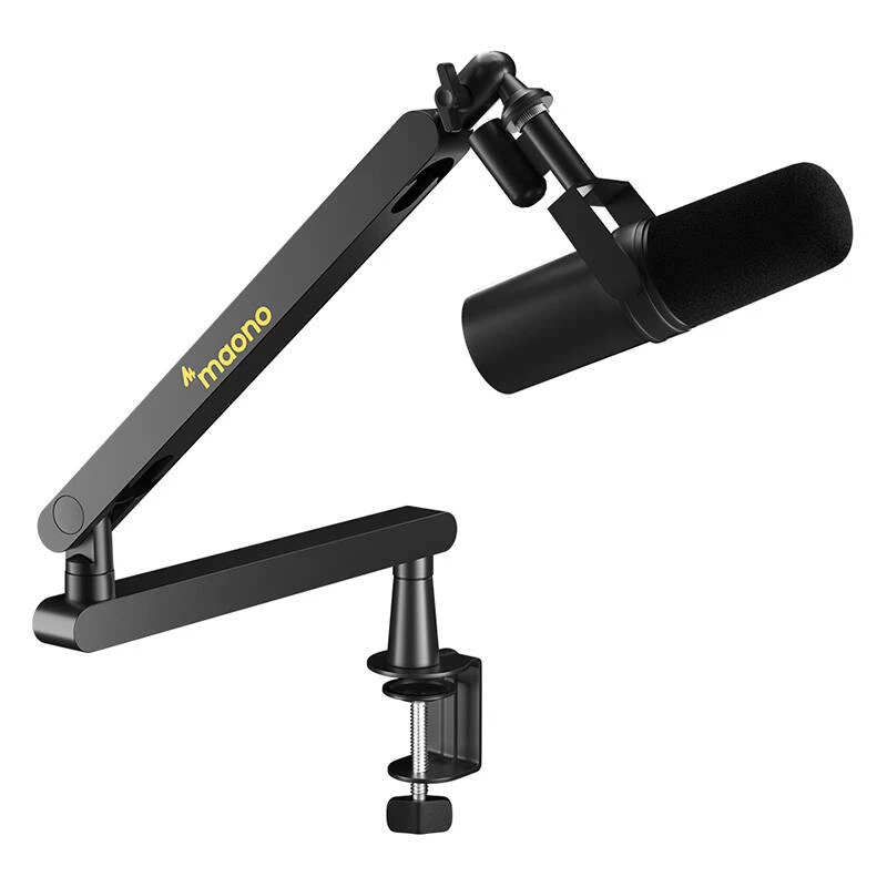 Maono BA92 Boom Arm (Czarny) - Regulowane ramię mikrofonowe nożycowe z zaciskiem biurkowym i mocowaniem grommet