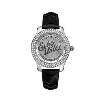 MARC ECKO E10038M1 Unisex Quartz Analog Watch 39mm Stainless Steel Case Black Silicone Strap