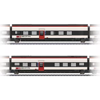 Märklin 43462 H0 Zestaw uzupełniający wagonów 2 dla SBB Giruno: wagony 2. klasy D(B9) i E(B8)