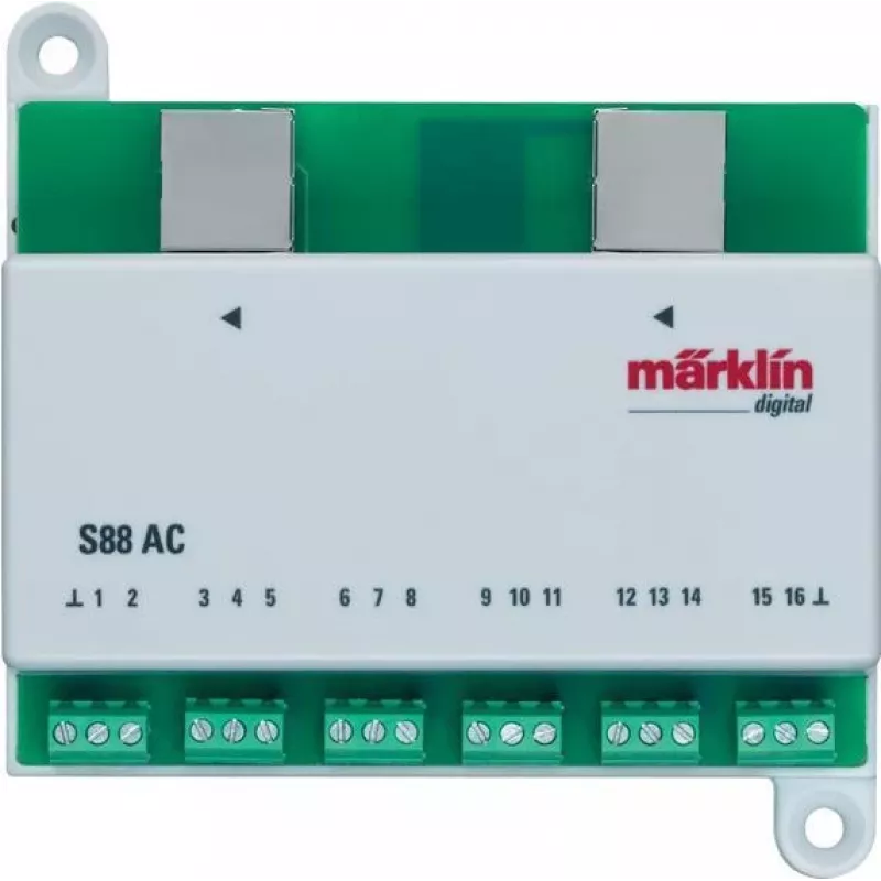 Märklin 60881 s88 Cyfrowy moduł sprzężenia zwrotnego dla 16 wejść stykowych – zielony/biały