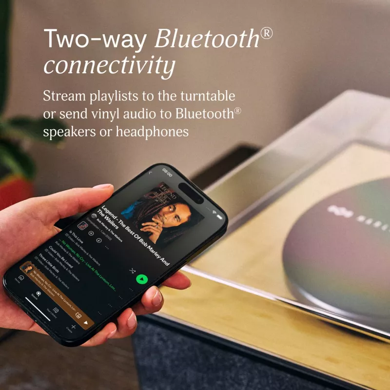 Marley Rise Up Gramofon z wbudowanymi głośnikami stereo, Bluetooth In/Out