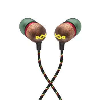 Marley Smile Jamaica Słuchawki dokanałowe przewodowe z mikrofonem i USB-C, przetworniki 9mm – Rasta (EM-JE042-RA)