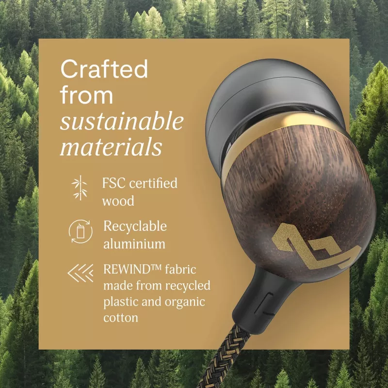 Marley Smile Jamaica Słuchawki douszne przewodowe z mikrofonem, USB Type-C, mosiądz