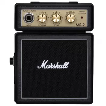 Marshall MS-2 Classic Mikro Wzmacniacz Gitarowy - 1W Tranzystorowy, 2 Kanały, Zasilany Bateryjnie, Czarny
