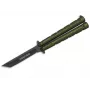 Martinez Albainox K25 Balisong Nóż Motylkowy Zielona Aluminiowa Rękojeść Stal Nierdzewna Głownia Clip Point