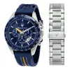 Maserati Męski Zegarek Kwarcowy Chronograf R8871612039 45mm Stal Szlachetna Czarna Tarcza Skórzany Pasek