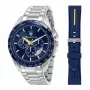 Maserati Męski Zegarek Kwarcowy Chronograf R8871612039 45mm Stal Szlachetna Czarna Tarcza Skórzany Pasek