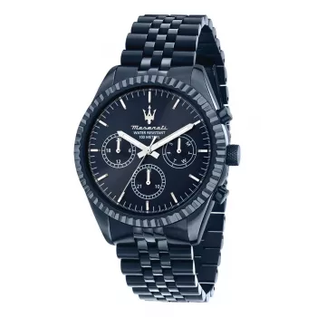 Zegarek męski Maserati Successo Chronograph R8873600011 - koperta ze stali szlachetnej 44 mm, niebieska tarcza, kwarc