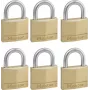 Master Lock 140EURSIX Zestaw 6 kłódek z tym samym kluczem, korpus mosiężny 22mm