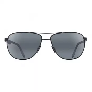 MAUI JIM Męskie Okulary Przeciwsłoneczne 728-2M Polarized - Matowa Czarna Oprawka, Soczewki Neutral Grey