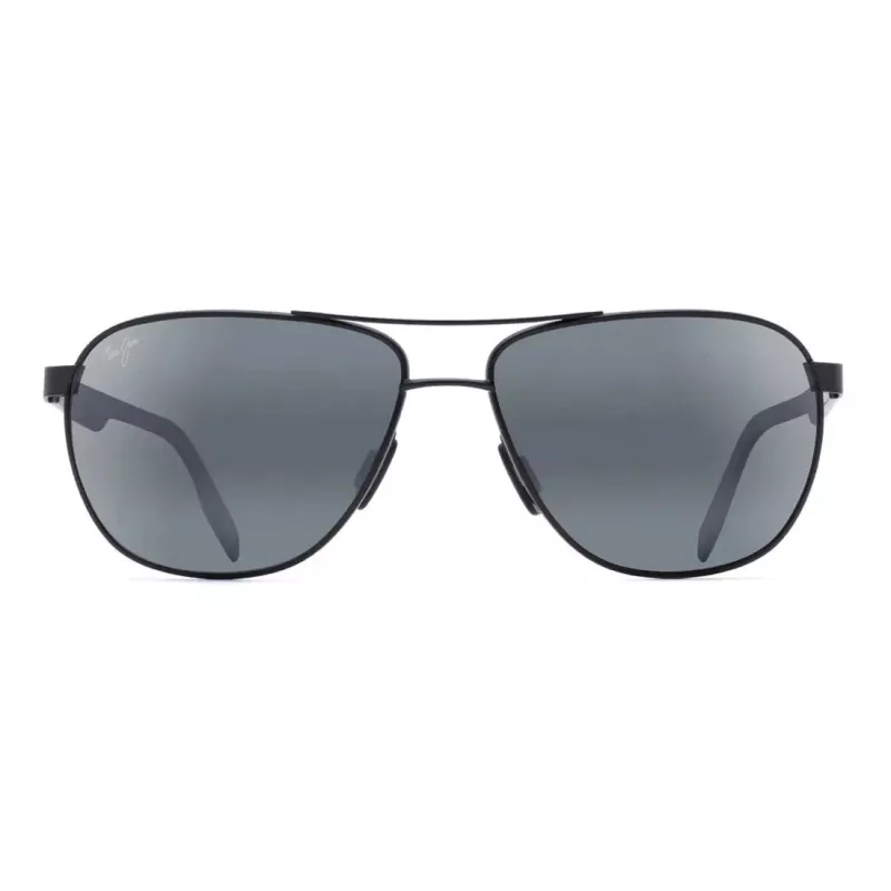 MAUI JIM Męskie Okulary Przeciwsłoneczne 728-2M Polarized - Matowa Czarna Oprawka, Soczewki Neutral Grey