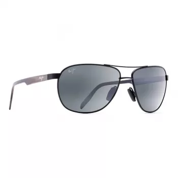 MAUI JIM Męskie Okulary Przeciwsłoneczne 728-2M Polarized - Matowa Czarna Oprawka, Soczewki Neutral Grey