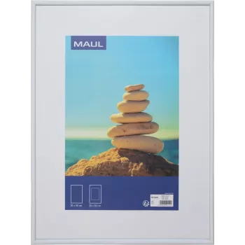 MAUL 1935802 Pojedyncza ramka na zdjęcia 30 x 40 cm, biała MDF z nierozbijalnym przodem z poliwęglanu, do montażu na ścianie