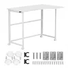 MCN Maclean Folding Desk L-Shaped White 100x65 cm Mobile with Lockable Wheels MC-1250 L/W