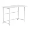 MCN Maclean Folding Desk L-Shaped White 100x65 cm Mobile with Lockable Wheels MC-1250 L/W