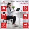MCN Maclean MC-126 L/W składane biurko w kształcie litery L, białe, mobilne, 100x73 cm, nośność 50 kg