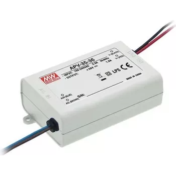 MEAN WELL APV-35-24 36W 24V zasilacz LED o stałym napięciu, wejście 90-264V AC, chłodzenie pasywne, biały