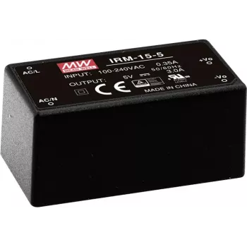 MEAN WELL IRM-15-12 15W jednokanałowy hermetyzowany moduł zasilacza AC/DC 12V 1.25A do montażu na PCB