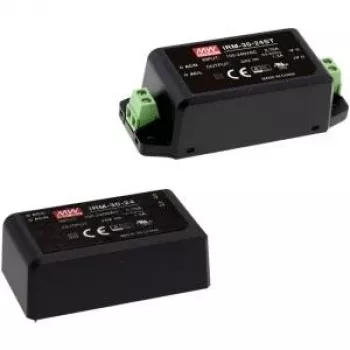 MEAN WELL IRM-30-12 hermetyczny moduł zasilania AC/DC 30W 12V 2.5A do montażu na PCB 85-264VAC ITE 60950/62368 czarny