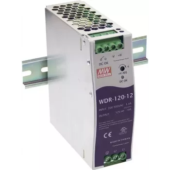 MEAN WELL WDR-120-12 Zasilacz na szynę DIN 120W 12V 10A, wejście 180-550VAC