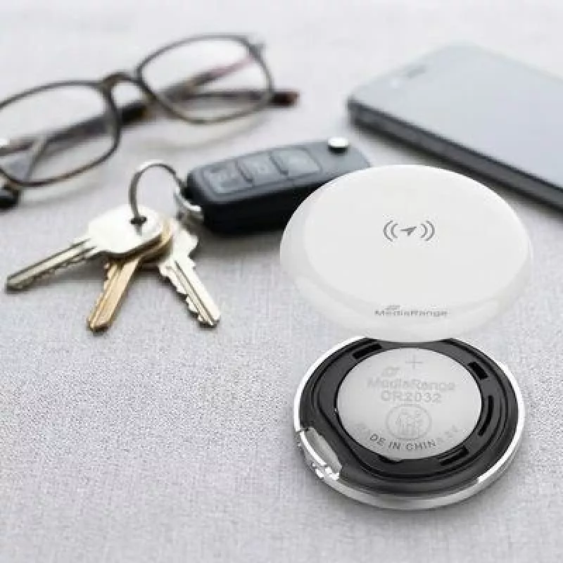 MEDIARANGE MRMA140 Smart Tracker 2-Pack – Bluetooth 5.2 Item Locator with Apple Find My, IP67, 12-Month Battery