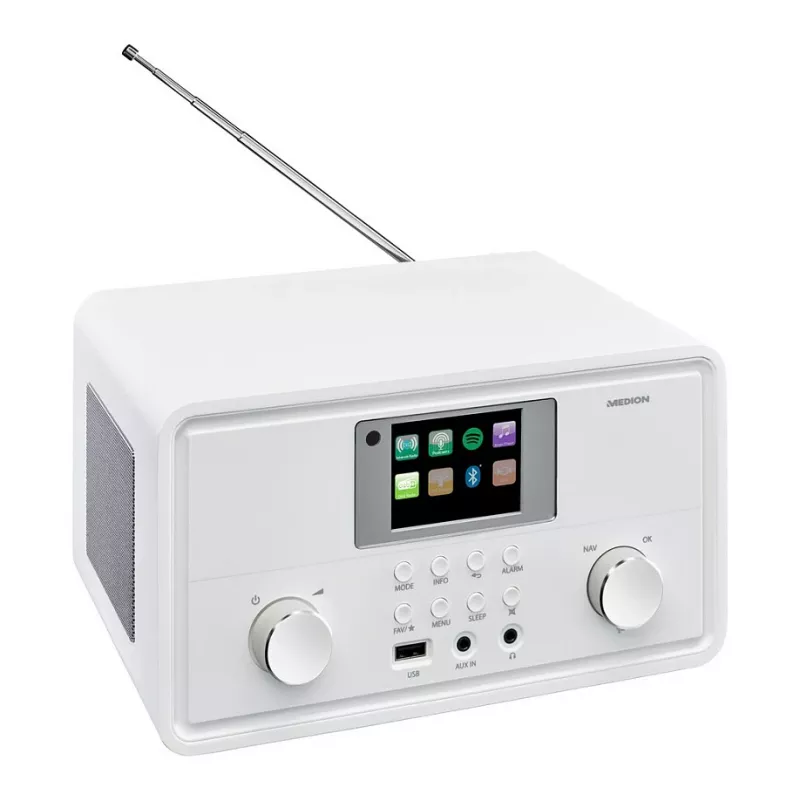 MEDION MD 88069 Radio internetowe z DAB+, FM, Bluetooth i Wi-Fi, biały