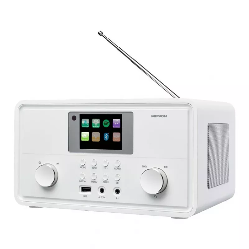 MEDION MD 88069 Radio internetowe z DAB+, FM, Bluetooth i Wi-Fi, biały