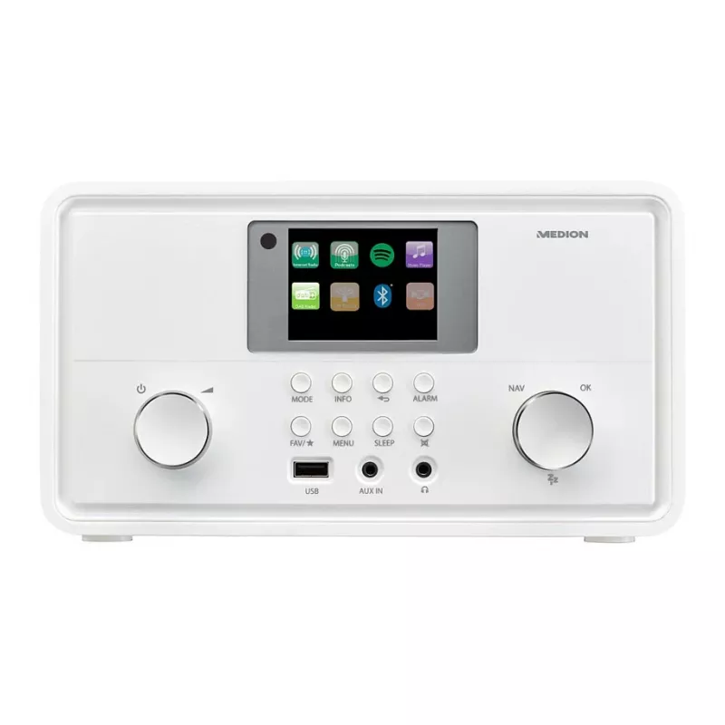 MEDION MD 88069 Radio internetowe z DAB+, FM, Bluetooth i Wi-Fi, biały