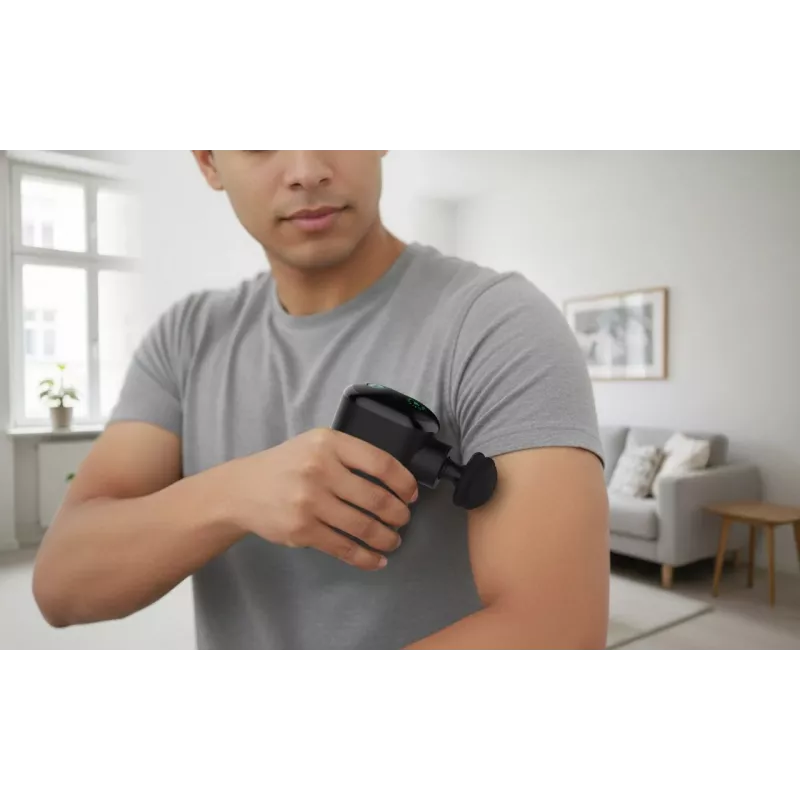 Medisana MG 120 Kieszonkowy pistolet do masażu perkusyjny z 4 końcówkami, ładowany przez USB-C, 4 poziomy intensywności, kompaktowy rozmiar podróżny