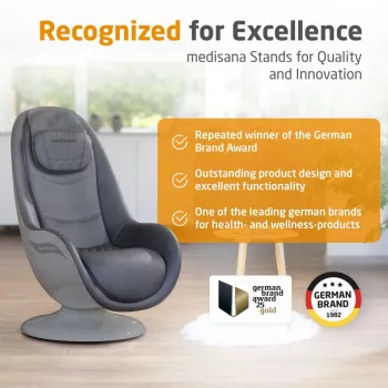 MEDISANA RS 670 Fotel relaksacyjny z masażem Shiatsu, funkcją ciepła i wibracji, czarny/antracyt