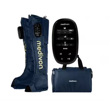 Medivon Compression Massager Aeria - Masażer kompresyjny na nogi i stopy z ogrzewaniem, 3 tryby, 3 intensywności, pilot bezprzewodowy