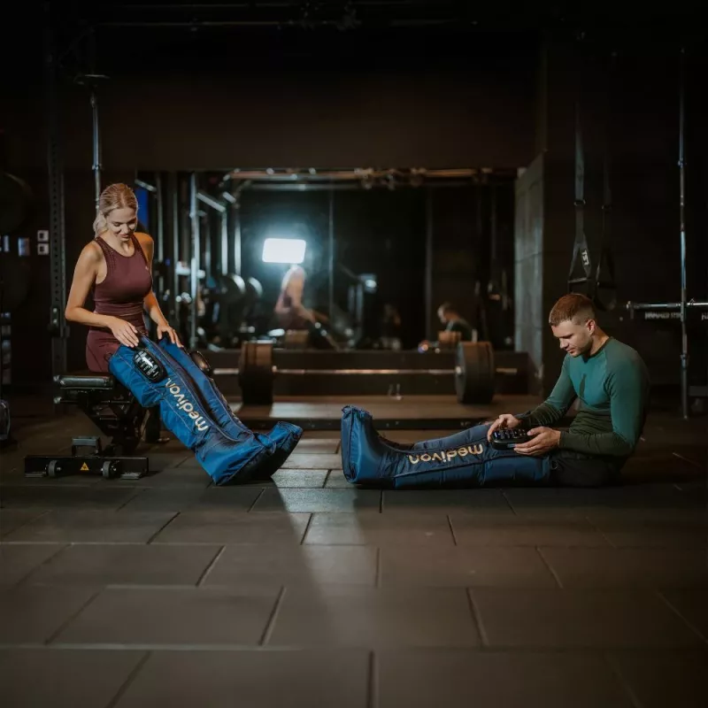 Medivon Compression Massager Aeria - Masażer kompresyjny na nogi i stopy z ogrzewaniem, 3 tryby, 3 intensywności, pilot bezprzewodowy